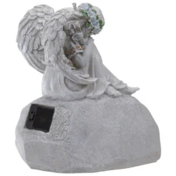 Northlight 9.25" Gray Solar Powered "Welcome To Our Garden" Angel Outdoor Garden Statue 8 Northlight 9.25" Gray Solar Powered "Welcome To Our Garden" Angel Outdoor Garden Statue -Northlight Store GUEST f260e78b 3d6f 4648 ba5e 21e03a9ed2b8