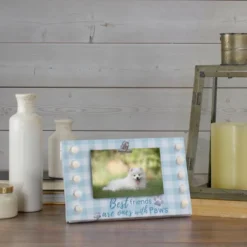 Northlight LED Lighted "Best Friends With Paws" Canvas With Photo Clip 10.25"