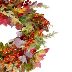Northlight Leaves And Berries Artificial Fall Harvest Wreath - 20-Inch, Unlit -Northlight Store GUEST f9181622 7c5e 4cde 929a bdd46513486a