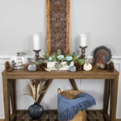 Northlight 8" White And Black "Warm Harvest Blessing" Pumpkin Fall Harvest Decoration