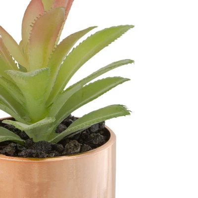 Northlight 5" Green Artificial Aloe Plant In A Rose Gold Pot 5 Northlight 5" Green Artificial Aloe Plant In A Rose Gold Pot - Image 3
